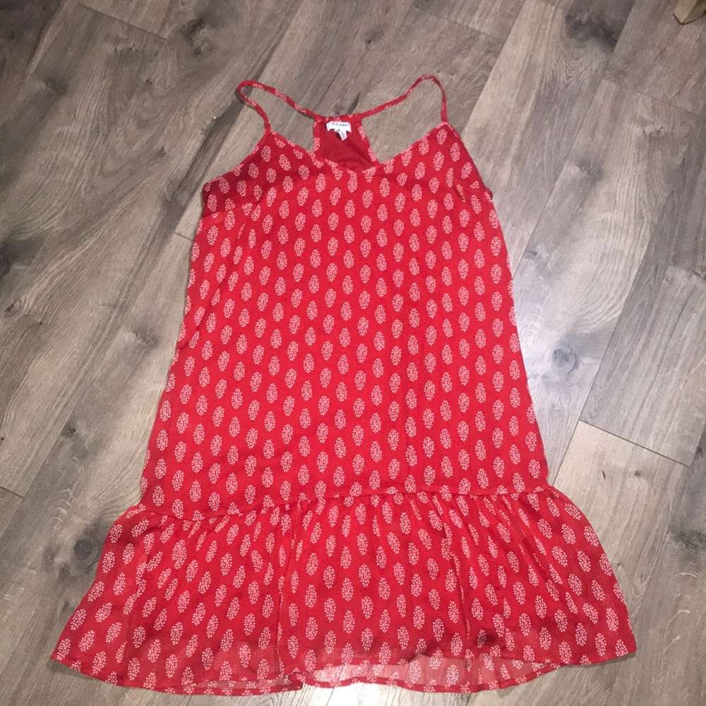 💜4/$10 3/$8 Red and white ruffle dress